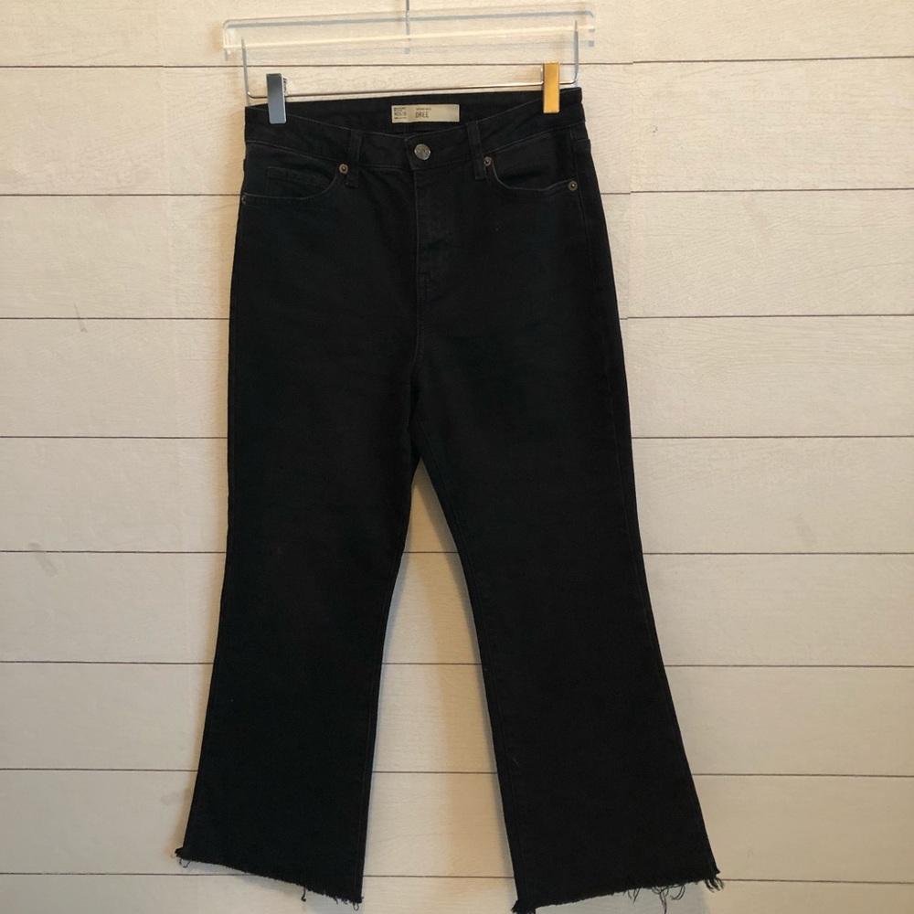 Top shop DREE black denim crop flare pants
